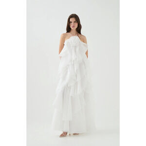 Aje Pandorea Layered Maxi Dress Ivory White US 4